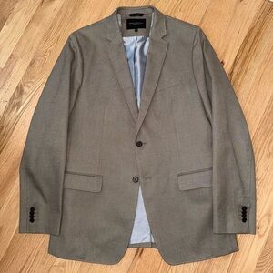 Banana Republic 100% Cotton Tailored Fit Sharkskin Taupe Blazer Men’s Size 44L